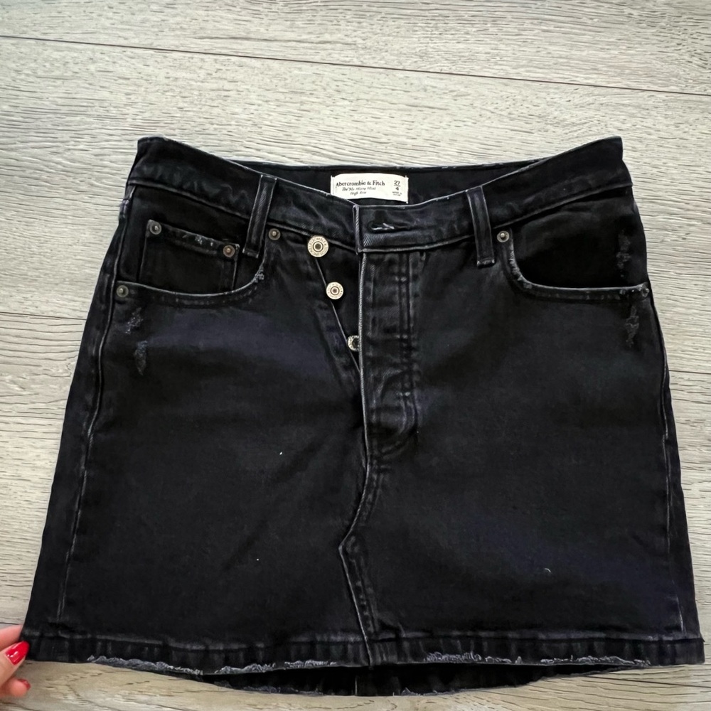 Abercrombie & Fitch Black Denim Mini Skirt